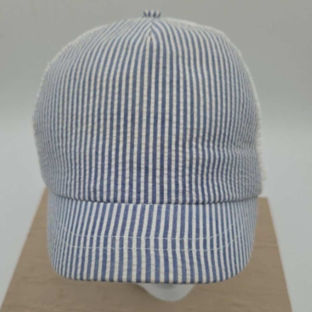 Kids Striped Hat Bundle (2 Caps) Blue/White & Yellow/White Adjustable